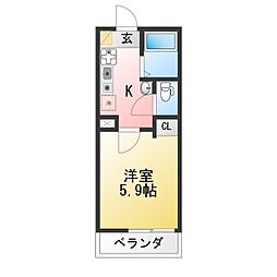 MKY金沢文庫 1Kの間取図画像