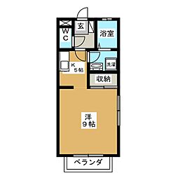 STアパート ワンルームの間取図画像