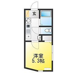 セテル能見台 1Kの間取図画像