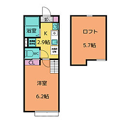 ミラージュ 1Kの間取図画像