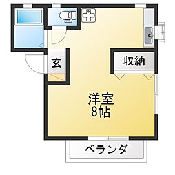 サニーハイム ワンルームの間取図画像