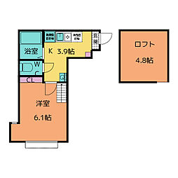 シーライズ 1Kの間取図画像