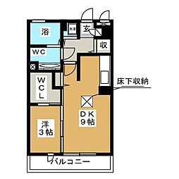 フローラ 1LDKの間取図画像