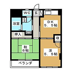 フラットスズキ 2Kの間取図画像