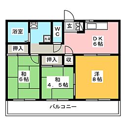 コートパル戸塚 3DKの間取図画像