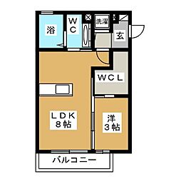 ガーデンプレイス3 1DKの間取図画像