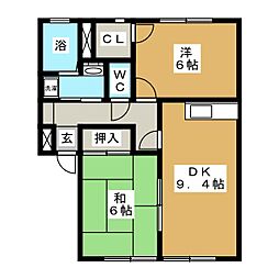 ウィンドワード2 2DKの間取図画像