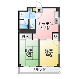 メゾン・グレース 2LDKの間取図画像