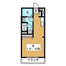 第7クレスト吉原 ワンルームの間取図画像
