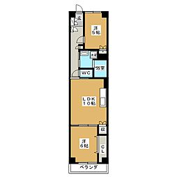 常盤ビル 2LDKの間取図画像