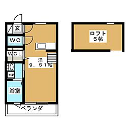 レグラス戸塚II ワンルームの間取図画像