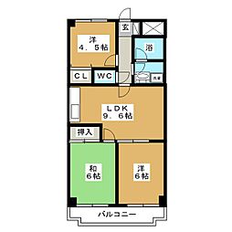 スカイパレス東戸塚 3DKの間取図画像