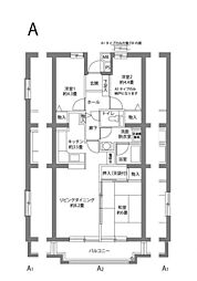市公社ヒルズ南戸塚3号棟 2SLDKの間取図画像