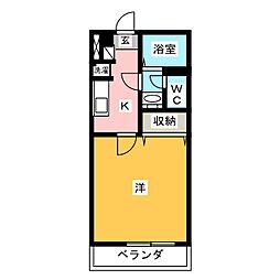 リブリ・踊場 1Kの間取図画像
