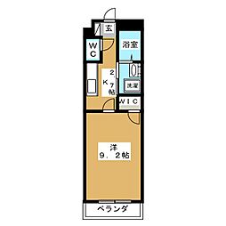エアリーズ 1Kの間取図画像