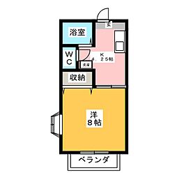 アーバンヒルズ178 1Kの間取図画像