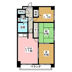 ベルビュー支倉 3LDKの間取図画像