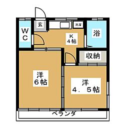永和荘 2Kの間取図画像