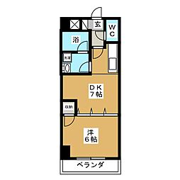 KATOビル 1DKの間取図画像
