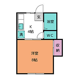 コーポ花坂 1Kの間取図画像