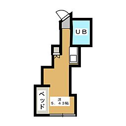 グリーンコーポ ワンルームの間取図画像