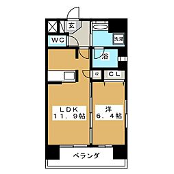 ノーブルプレイス北四番丁 1LDKの間取図画像