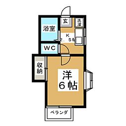 ノーブル桜ヶ丘 1Kの間取図画像