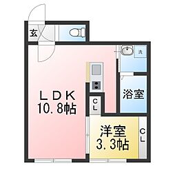 メゾンドOKA 1LDKの間取図画像