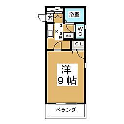 KYHOUSE 1Kの間取図画像
