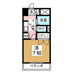 KYHOUSE 1Kの間取図画像