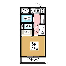 KYHOUSE 1Kの間取図画像