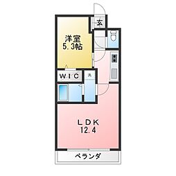 West Residence 1LDKの間取図画像