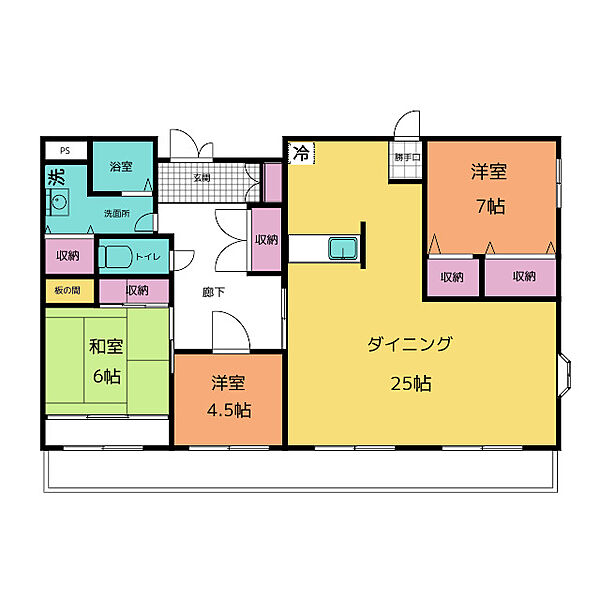 デルニエール ｜栃木県宇都宮市鶴田町(賃貸マンション3LDK・2階・108.00㎡)の写真 その2