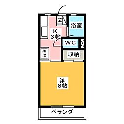 メゾン緑園 1Kの間取図画像