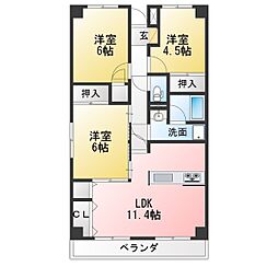 エクセレンス今泉 3LDKの間取図画像