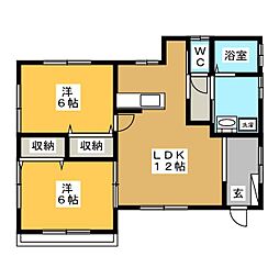 ヤマト 2LDKの間取図画像