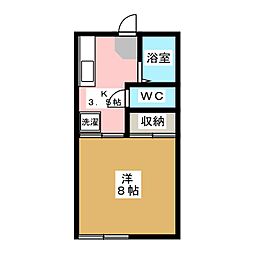 ロイヤルハイツ 1Kの間取図画像