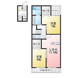 AVENIR 2LDKの間取図画像