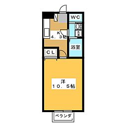 メゾン川田 1Kの間取図画像