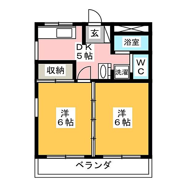 塚田ハイツ ｜群馬県前橋市南町３丁目(賃貸マンション2DK・3階・35.00㎡)の写真 その2