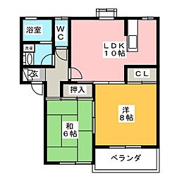 リラックスＣ 2階2LDKの間取り