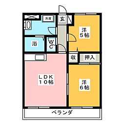 ＫＳマンション富士見が丘 1階2LDKの間取り