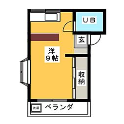 ジュネス青柳 ワンルームの間取図画像