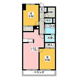 ハートフルライフイワサ1 2LDKの間取図画像