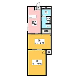 エトワール 2DKの間取図画像