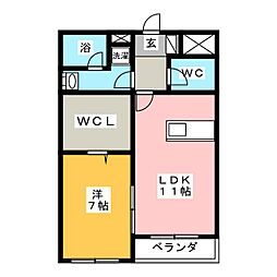 アークヒルズ 1LDKの間取図画像