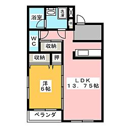 ブランシュール 1LDKの間取図画像