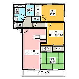 メゾン・ドファミール1 3LDKの間取図画像