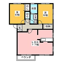 グランデステージ日吉A 2LDKの間取図画像