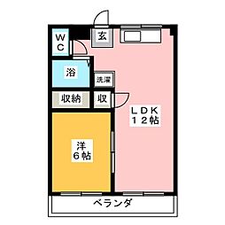 ひまわりハイツ 1LDKの間取図画像